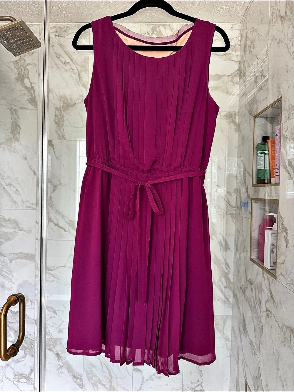 Jessica Simpson Pleated Mini Dress Pink Size 12 Like New